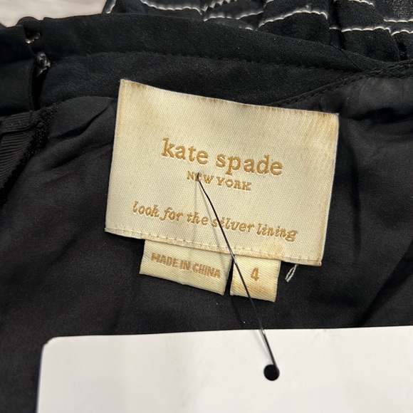 KATE SPADE ♠️  Silk Dress   2 Black Ruffles Sleeveless AND embroidered EUC - Picture 10 of 12